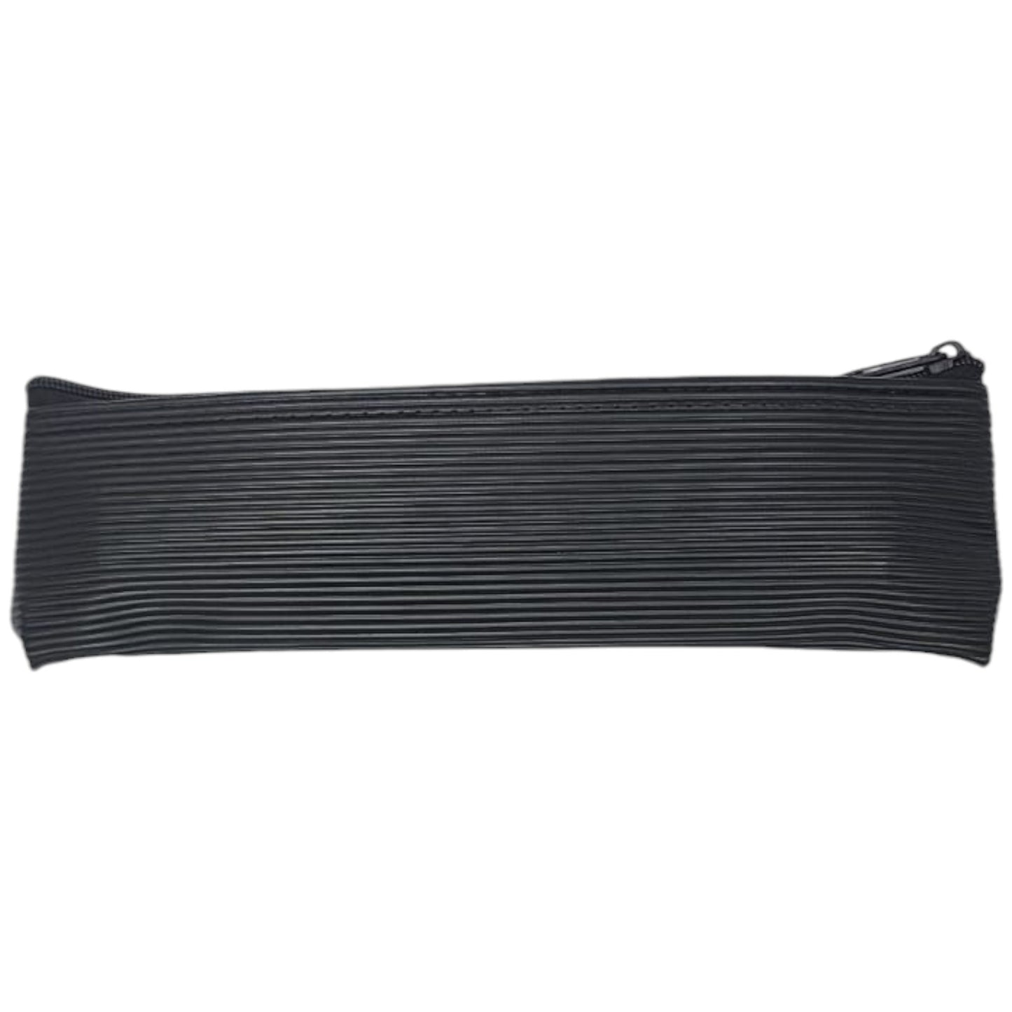 Black Pouch PU Leather With Horizontal Lines