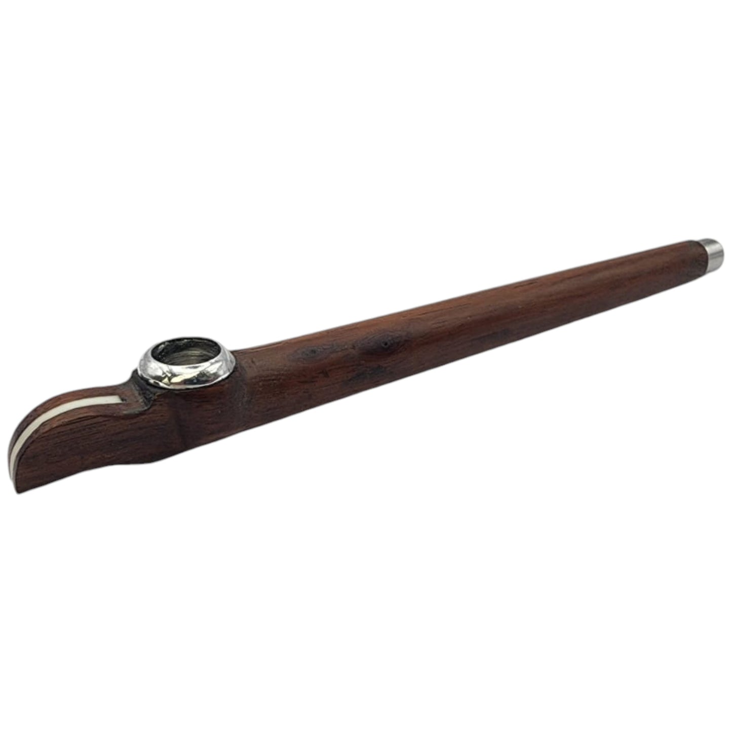 Indian Wood Medwakh - Silver With White Line on Round Tip