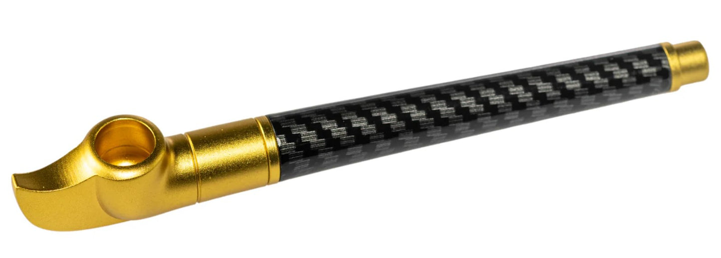 Slim Medwakh with Gold Aluminium and Carbon Fibre Effect, Featuring Double Filtration