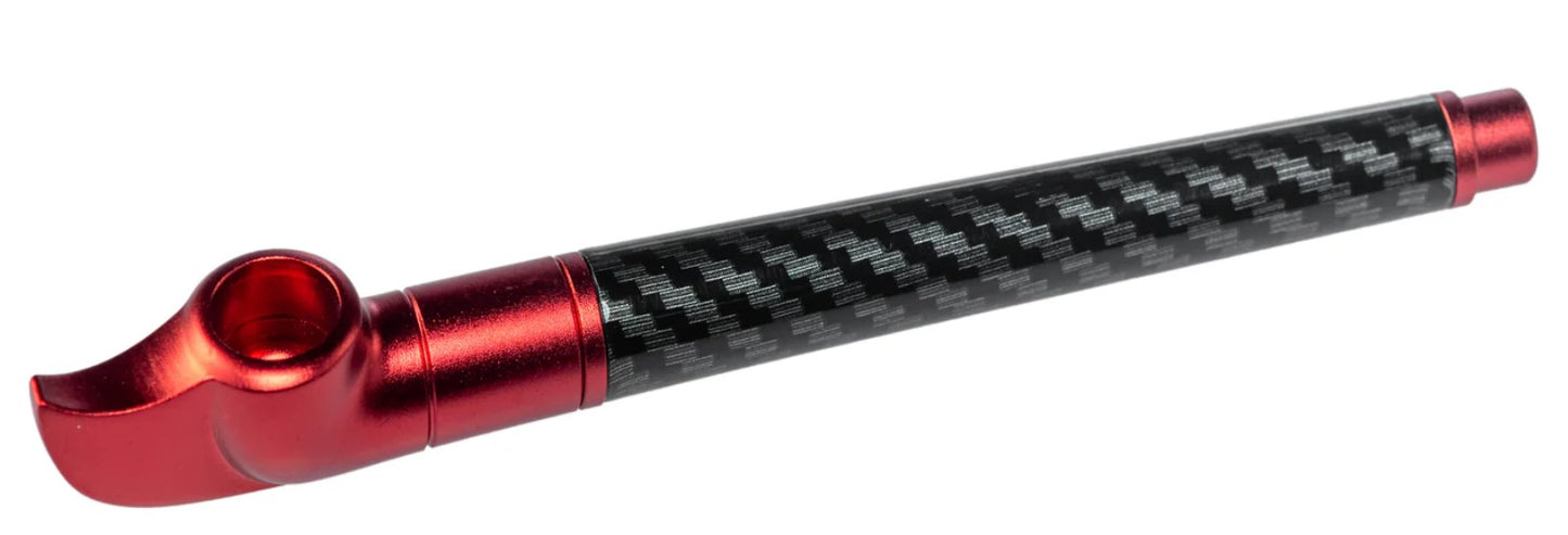 Slim Medwakh with Red Aluminium and Carbon Fibre Effect, Featuring Double Filtration