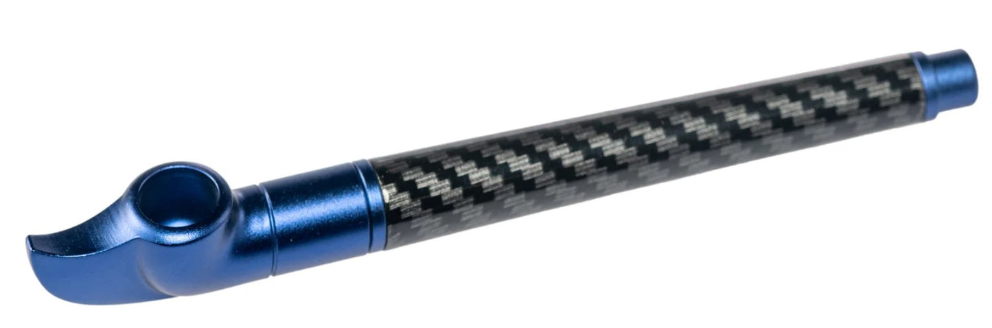 Slim Medwakh with Blue Aluminium and Carbon Fibre Effect, Featuring Double Filtration