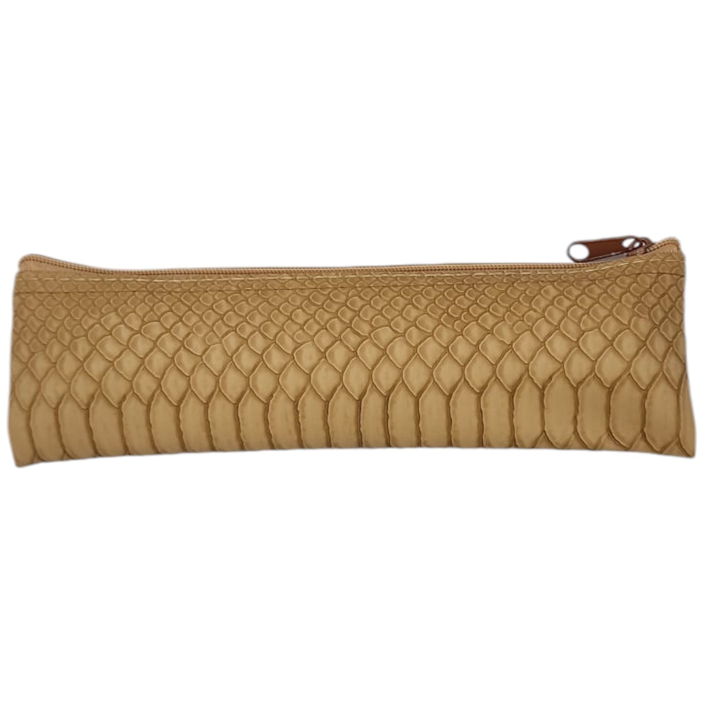 Light Brown PU Snake Leather Pouch